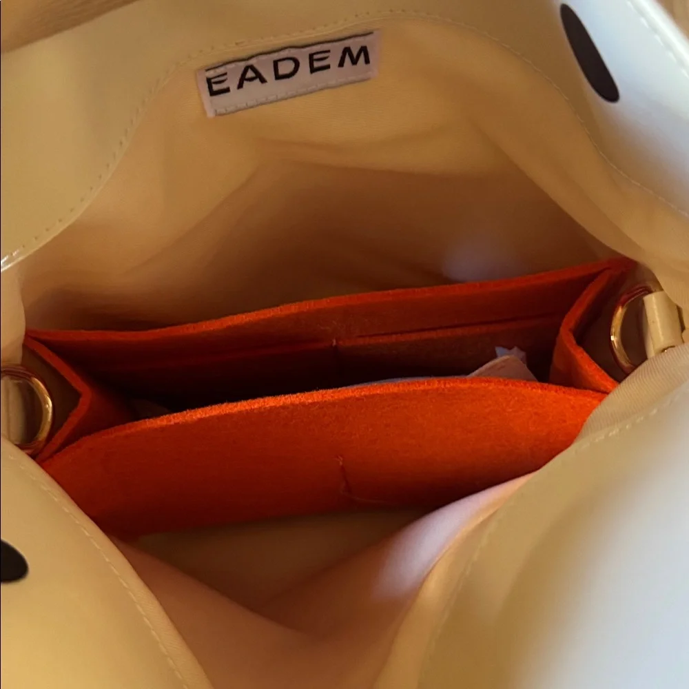 Eadem Cream and Black Polka Dot Cosmetic Bag